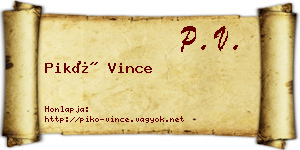 Pikó Vince névjegykártya