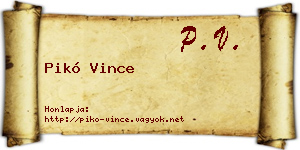 Pikó Vince névjegykártya